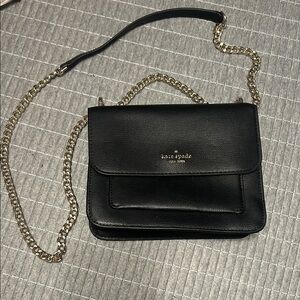 Kate Spade Black Crossbody Bag with Gold Chain